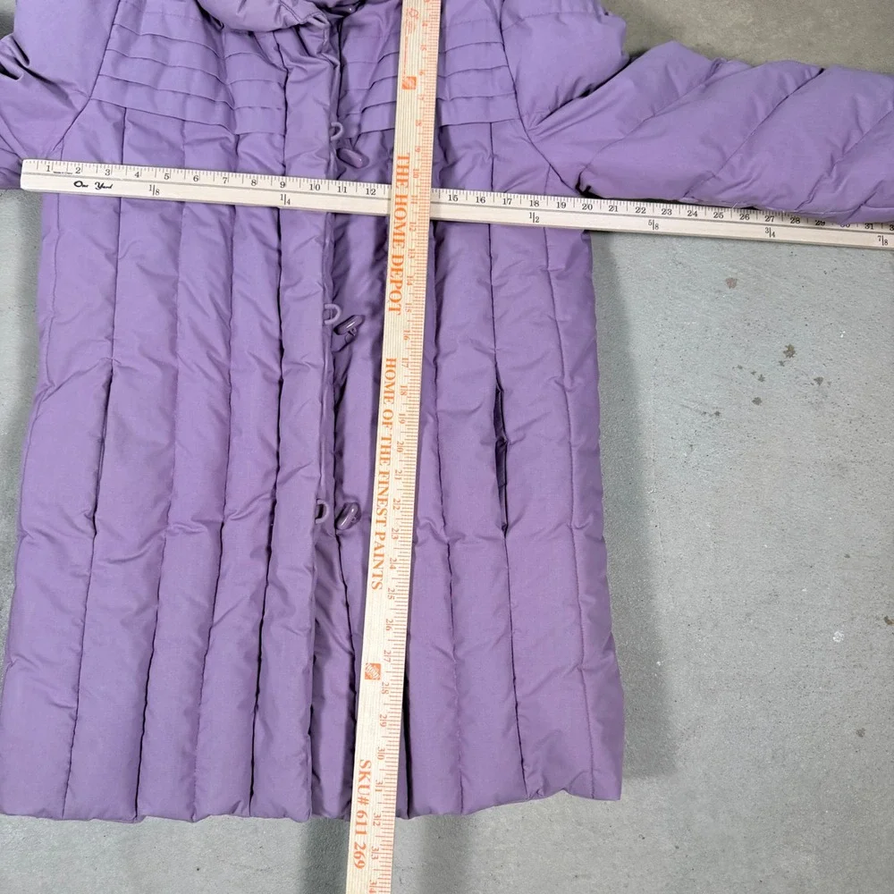 vintage 80's Grand Creations Women Puffer Coat Purple Full Zip Down Fill Medium - Picture 5 of 8